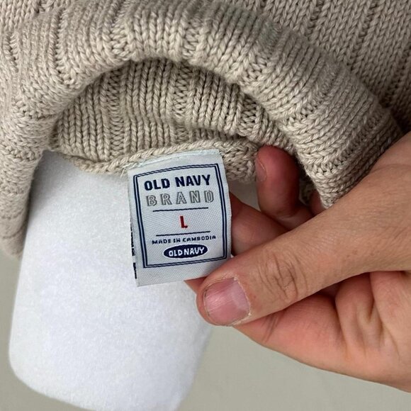 cream and green y2k knit turtleneck sweater - Picture 8 of 8